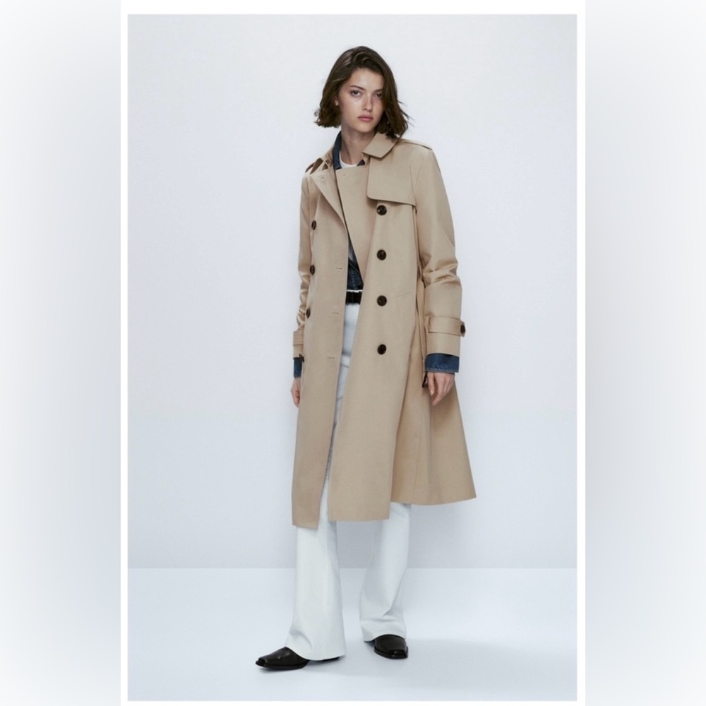 Massimo Dutti Trench coat in khaki. Size XS - Picture 2 of 12